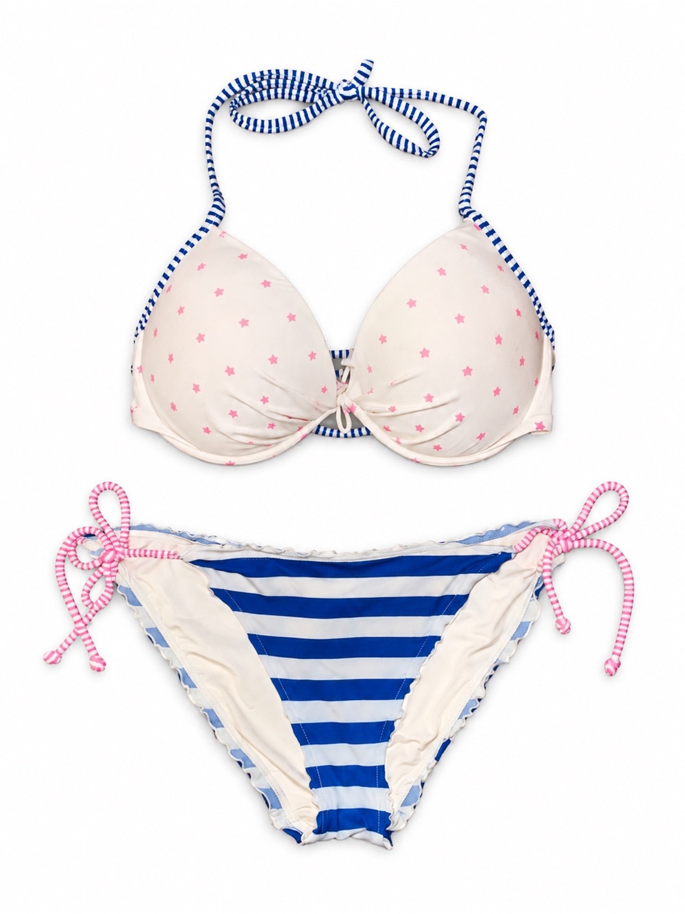 Victoria’s Secret 36D M Star Stripe Americana Y2K Bikini Set